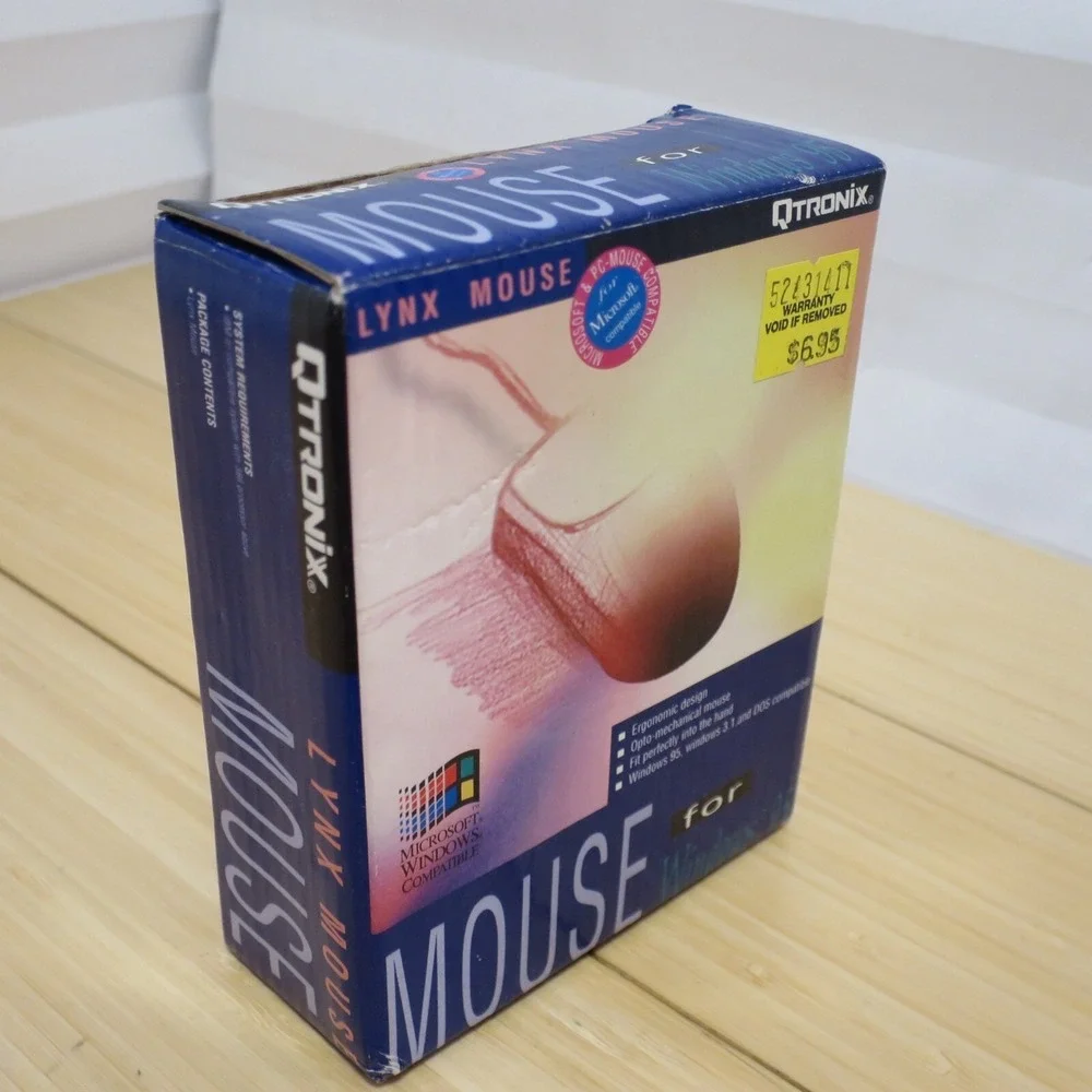 NOS Rare, Vintage, Unusual‎ QTRONIX Lynx-97M Serial Mouse - Round, Large Buttons